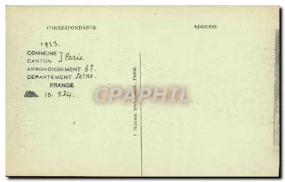 Parijs (6e) — Oud seminarie van Sint-Sulpice — Oorlogshulp voor vluchtelingen — J. II. — Achterkant