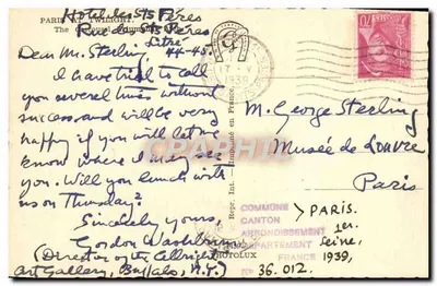 Paryż w zachodzie — Arc de Triomphe du Carrousel — G. Fani — Rewers