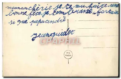 Dziewczyna siedząca na krzesełku — z bukietem — wydawca P-C Paris, nr S65 — Rewers