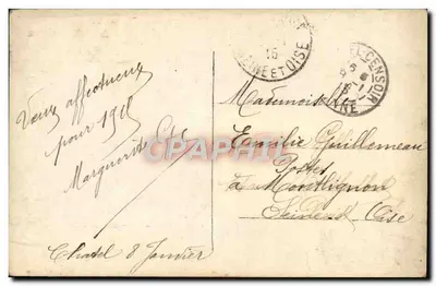 Wioska przy wodzie — dekor kwiatowy — Yolande, nr 425 — Rewers