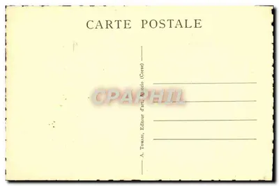 Porto (Korsyka) — widok panoramiczny z dużym drzewem na pierwszym planie — A. Tomasi, Macaccio (Korsyka) — Rewers
