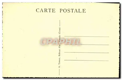 Corté (Korsyka) — widok panoramiczny wioski na wzgórzu — A. Tomasi, Ajaccio (Korsyka) — Rewers