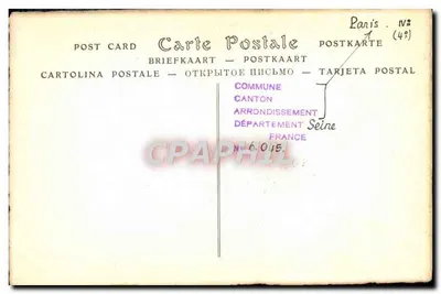 Paryż — Wydarzenia Komuny (1871) — Ruiny Hotele de Ville po pożarze — Rewers