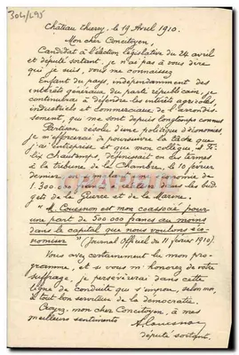 Amédée Couesnon — Deputado eleito — Foto. Ehrhard — Verso