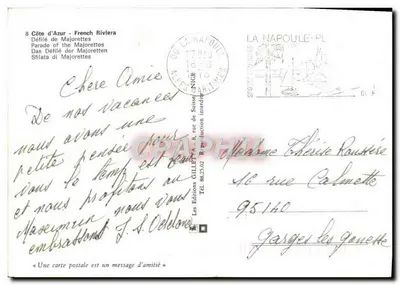 Défilé des Majorettes — La Napoule, Côte d'Azur — Les Éditions GILLET — Achterkant