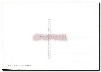 De Route Napoléon — antieke ansichtkaart met beelden van locaties langs de route — uitgever Combiér, n° 006 — Achterkant