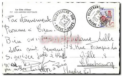 Ogród egzotyczny — Côte d'Azur — Wydawca: Z. GILLET & Cie — Rewers