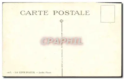 Ogród kwitnący — La Côte d'Azur — Rostan & Rénéaud, Wydawcy w Nicei — Rewers