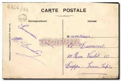 Stara pocztówka Stara pocztówka Karta wybrzeża Nicei do Menton — Rewers