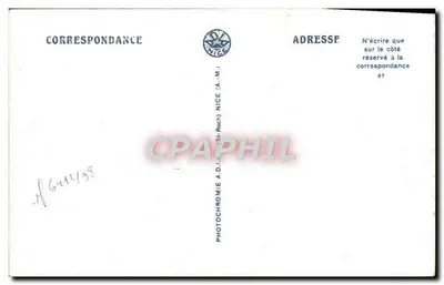 Antibes e a Cadeia dos Alpes — vista panorâmica — Adia, série B.E.F. 36 — Verso
