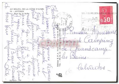 Porto di Saïde — Antibes — Edizione Y.P.A. Nice, n° 740 — Verso