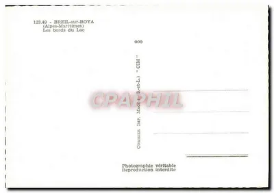 BREIL-sur-ROYA — As margens do Lago — Comerier Imp. MACCARTY (S.-et-L.) — Verso