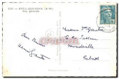 Breil-sur-Roya — Vista geral — Edições MARTEAU de Cimiez — Verso
