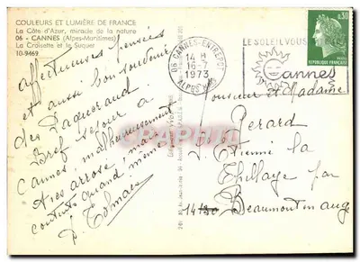 Cannes — La Côte d'Azur — wydawca J. Jean-Jaure — Rewers