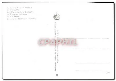 Cannes — widok panoramiczny — Wydawnictwo MAB — Rewers