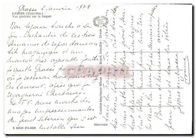 Cannes (Alpes-Maritimes) — Ogólny widok na Suquet — Wydawca Combier — Rewers