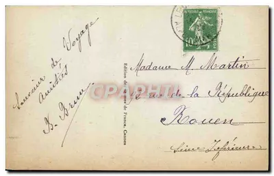 CANNES - La Croisette — widok promenady i „DE MERCIER D'OUCHE” — Wydawnictwo Édymes de France, nr 80 — Rewers