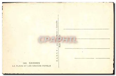 Cannes — Plaża i wielkie hotele — C.A.D.S.E. Grenble — Rewers