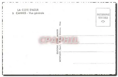 Cannes — Ogólny widok — Wydawnictwo Art Munier, Nice — Rewers