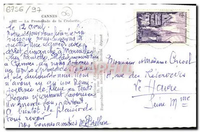 Cannes — Promenade de la Croisette — Éditions d'Art Contulet — Verso