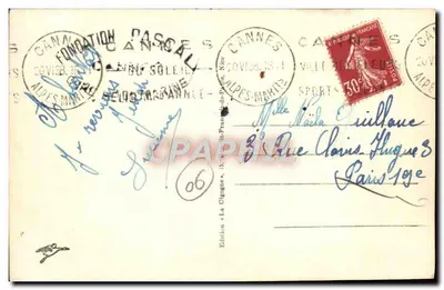 Cannes — Wielkie Hotele — Wydawnictwo La Cigogne, nr 06 — Rewers
