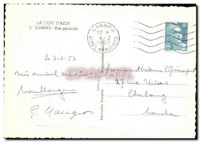 Cannes — Algemene uitzicht — Franse uitgave — Achterkant