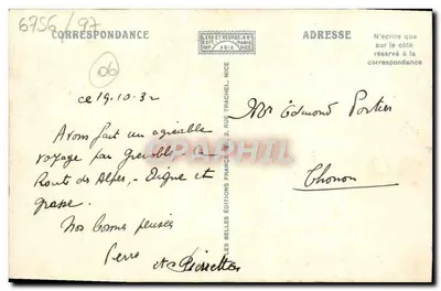CANNES — Widok ogólny — Port i Kasyno (widok z lotu) — Adia, n° 367 — Rewers