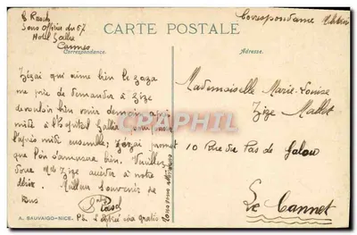 CANNES. A Estátua de Lord Brougham — ND. Fot. — N° 248 — Verso