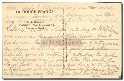 Cannes — Pôr do Sol — Yvon — Verso