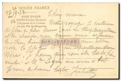 Cannes — Esplanada Croisette — La Douce France, n°440 — Rewers