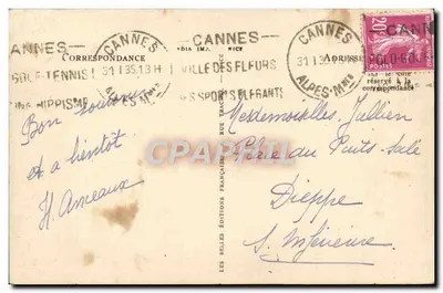 CANNES — Widok Ogólny — Piękne Francuskie Wydawnictwa — Rewers