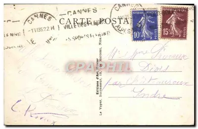 Cannes — Port i Wzgórze Kończe — Foto Munier, nr 173 — Rewers