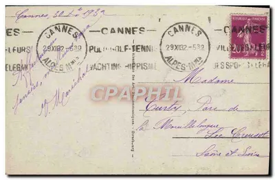 CANNES — Promenade de la Croisette — Hôtel Carlton — Verso