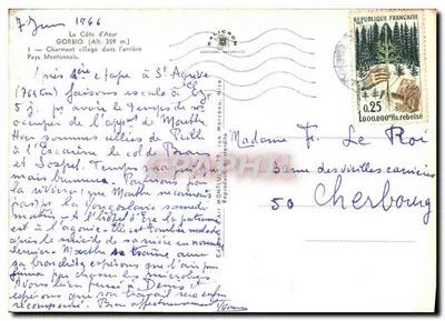 Gorbio — Vilarejo meridional — Editor Art Montluçon, n° 10 — Verso