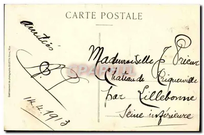 Saut-du-Loup (a.-m.) — queda d'água entre falésias — Edição Gilletta, n° 1125 — Verso