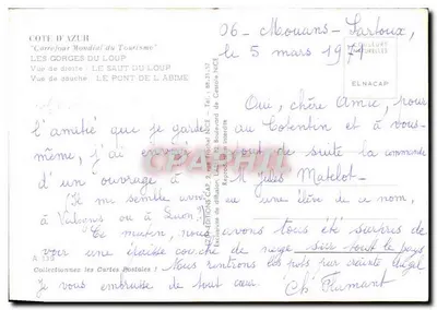Le Pont de l'Arime — Le Saut du Loup — Éditions Côte d'Azur — Verso