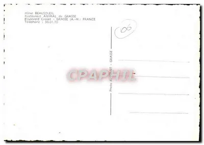 Basen Hotelu Beausoleil w Grasse — widok z flagami — wydawca Photo Appolot — Rewers