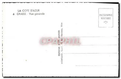 Grasse — Ogólny widok — Éditions d'Art Munier, Nice — Rewers