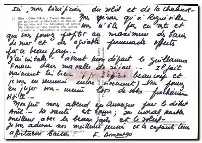 Ogród i klasztor Cimiez — Nice, Côte d'Azur — Éditions C.P.A.P.H.I.L. n°323-02 — Rewers