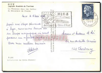 Monastère de Cimiez — Jardins et roseraie — Éditions CAF, NICE — Achterkant