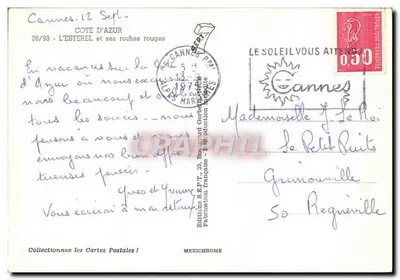 Cannes - L'Estérel e suas rochas vermelhas — Edições S.E.P.T. 35, Mexichrome, n°36/98 — Verso