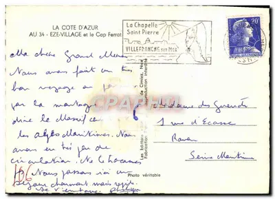Eze-Village i Kap Ferrat — Katedra św. Piotra — Wydawca Les Éditions de Villefranche-sur-Mer — Rewers
