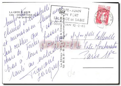 Golfe-Juan — vue générale du port et de la côte — Éditions IRIS — Verso