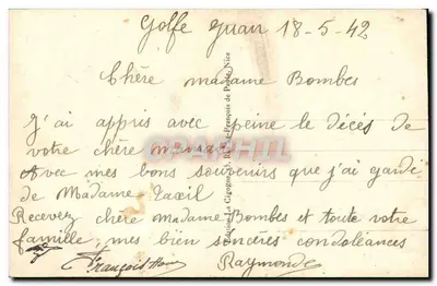 Golfe-Juan — La Escuadra y el Muelle — 1884 — Reverso