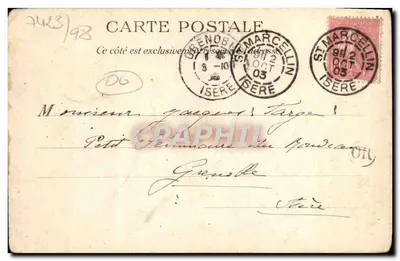 Grasse — Pejzaż panoramiczny z Grands Magasins de la République i Avenue Victoria — wydawca nieznany — Rewers