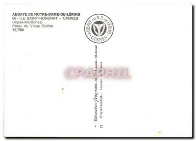 Abbatia Notre-Dame-de-Lérins — Wyspa Świętego Honorata — Cannes — Wydawnictwo Yvon — Rewers