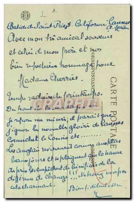 Wyspa St-Honorat — Abpia Lérins — Wschodnia część wyspy — Stara Wieża i Strzałka Klasztoru — Wydawca: Wydawnictwo Artystyczne Abpia — Rewers