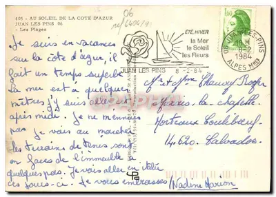 Juan les Pins — playa animada — Ediciones P.A. - Ref. 640414 — Reverso