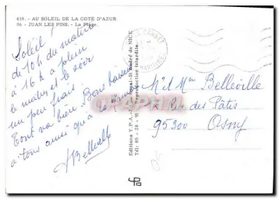 Juan-les-Pins — levendige strand — Uitgaven Y.P.A. - De Strand — Achterkant