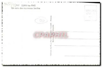 Juan-les-Pins — Um canto dos novos Jardins — Edições AJAX, 4 Rue Conflit, Mônaco — Verso